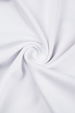 Robes blanches sexy décontractées imprimées dos nu licou sans manches