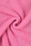 Розовый сексуальный однотонный воротник с капюшоном и воротником без рукавов из двух частей