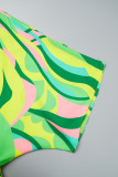 Зеленые знаменитости Элегантный отпуск с принтом в стиле пэчворк Уздечка с открытой спиной на молнии и V-образным вырезом с принтом Платья
