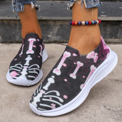 Purple Casual Patchwork Printing Round Comfortable Out Door Shoes