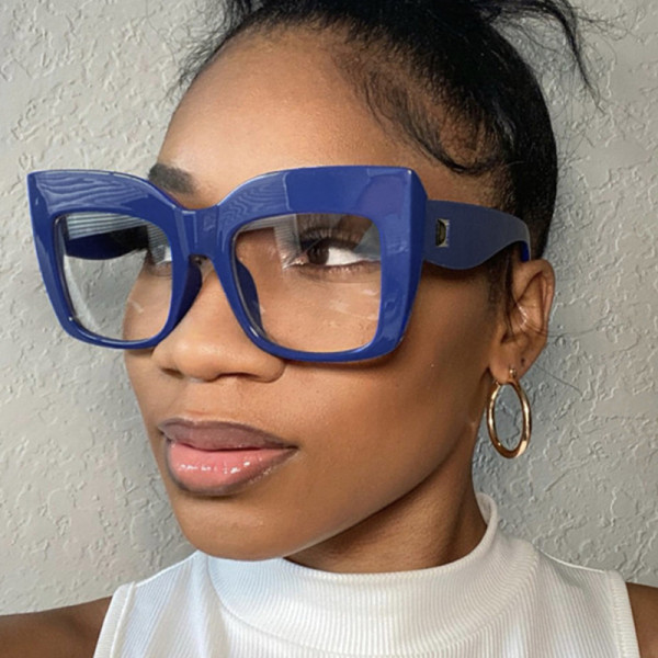 Синие повседневные однотонные солнцезащитные очки в стиле пэчворк на каждый день