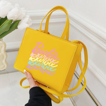 Gele casual dagelijkse tassen met letterprint