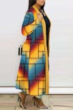 Capispalla cardigan patchwork multicolore con stampa casual