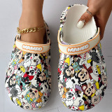 Chaussures confortables rondes multicolores décontractées en patchwork de graffitis
