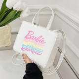 Pink Casual Daily Letter Print Bags