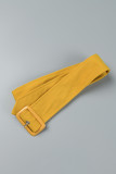Pantalon décontracté bordeaux uni avec ceinture, slim, taille haute, couleur unie conventionnelle
