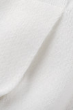 Capispalla con collo a punta in cardigan solido casual bianco