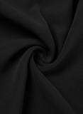 Schwarzer, lässiger, täglicher, eleganter, einfarbiger Ein-Schulter-Jumpsuit im Patchwork-Stil