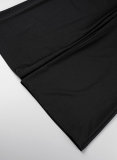 Schwarzer, lässiger, täglicher, eleganter, einfarbiger Ein-Schulter-Jumpsuit im Patchwork-Stil