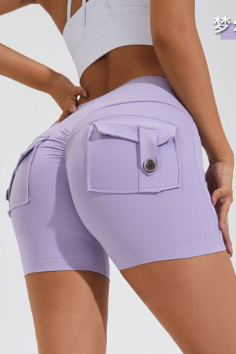 Boutons de poche en patchwork uni Purple Sportswear