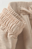 Bianco Casual Solido Patchwork Disegna Fibbia a cordoncino Colletto della camicia Manica lunga Due pezzi