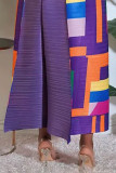Robe longue à col rond et imprimé géométrique Purple Street (la pièce avant est plus courte)