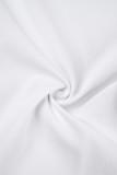 Белые сексуальные повседневные повседневные простые однотонные комбинезоны с карманом и разрезом на тонких бретелях