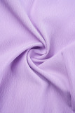 Фиолетовый сексуальный повседневный простой простой карманный разрез сплошной цвет спагетти ремень обычные комбинезоны