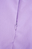 Purple Sexy Casual Daily Simplicity Pocket Slit Solid Color Spaghetti Strap Regular Jumpsuits