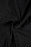 Macacões finos pretos sexy para roupas esportivas de cor sólida sólida fora do ombro