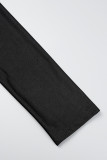 Combinaisons maigres élégantes de couleur unie solide de vêtements de sport sexy noirs sur l'épaule