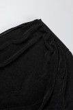Vestido largo de un hombro con estampado asimétrico sencillo diario elegante negro informal Vestidos