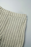 Gris Casual Sólido Básico Flaco Cintura Alta Convencional Color Sólido Pantalones
