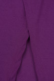 Due pezzi A maniche lunghe A collo alto casual tinta unita viola viola