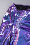Purple Sexy Casual Solid Slit Skinny High Waist Conventional Solid Color Skirts
