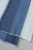Svarta Casual Patchwork Kontrast Skinny Jeans med hög midja (beroende på det faktiska föremålet)