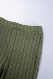 Verde Casual Sólido Básico Flaco Cintura Alta Convencional Color Sólido Pantalones