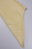 Сексуальные однотонные длинные платья цвета хаки на одно плечо с открытой спиной