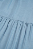 Azul claro elegante sólido patchwork bolso solto cintura média cor sólida