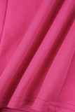 Розово-красные повседневные лоскутные юбки с высокой талией и обычными лоскутными юбками