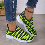 Fluorescent Yellow Casual Patchwork Round Comfortable Shoes