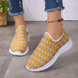 Chaussures confortables rondes patchwork décontractées jaune fluo