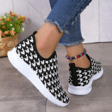 Coffee Casual Patchwork Round Comfortable Shoes