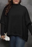 Witte casual effen basic coltrui plus size tops