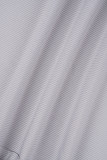 Colletto con cappuccio patchwork solido casual bianco Plus Size Set di tre pezzi