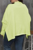 Witte casual effen basic coltrui plus size tops