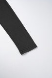 Черные сексуальные однотонные облегающие комбинезоны с застежкой-молнией в стиле пэчворк