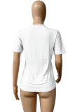 Witte casual T-shirts met ronde hals en print