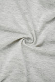 Colletto con cerniera a contrasto casual grigio patchwork manica lunga in due pezzi