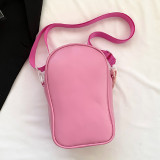 Rosa Patchwork-Reißverschlusstaschen mit lässigem Aufdruck