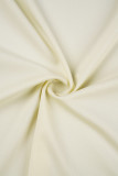 Damasco casual sólido patchwork gola redonda manga comprida duas peças (roupa íntima não incluída)