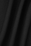 Черные сексуальные однотонные лоскутные молнии с V-образным вырезом и юбкой-карандашом Платья
