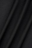Vestidos casuales de manga larga con cuello redondo y lentejuelas negras