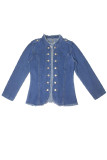 Blue Casual Solid Cardigan Long Sleeve Regular Denim Jacket
