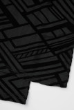 Zwart sexy effen patchwork mesh rechte middentaille rechte effen kleur broek