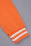 Vêtement d'extérieur en patchwork uni décontracté orange