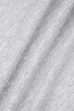 Bas gris décontracté uni avec poches en Patchwork, taille haute, jambes larges, couleur unie