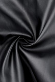 Pantalon noir mat décontracté uni Patchwork, slim, taille haute, crayon, couleur unie