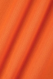 Vêtement d'extérieur en patchwork uni décontracté orange