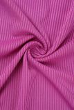 Rose violet célébrités élégant solide Patchwork col en V enveloppé jupe robes